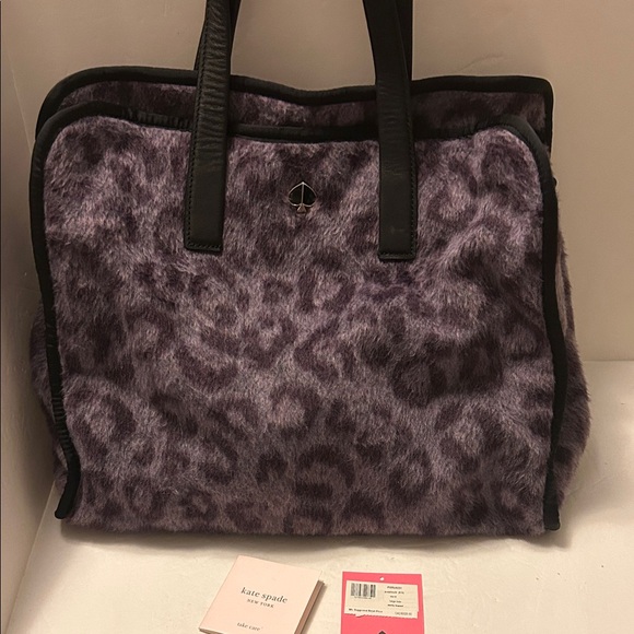 Kate Spade Purple Animal Print Tote - Picture 1 of 12